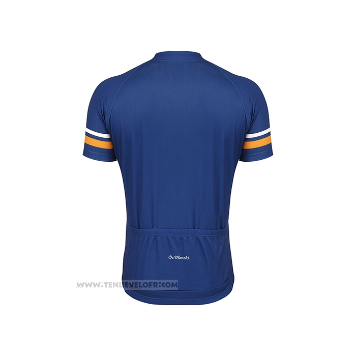 2021 Maillot Cyclisme de Marchi Bleu Manches Courtes et Cuissard